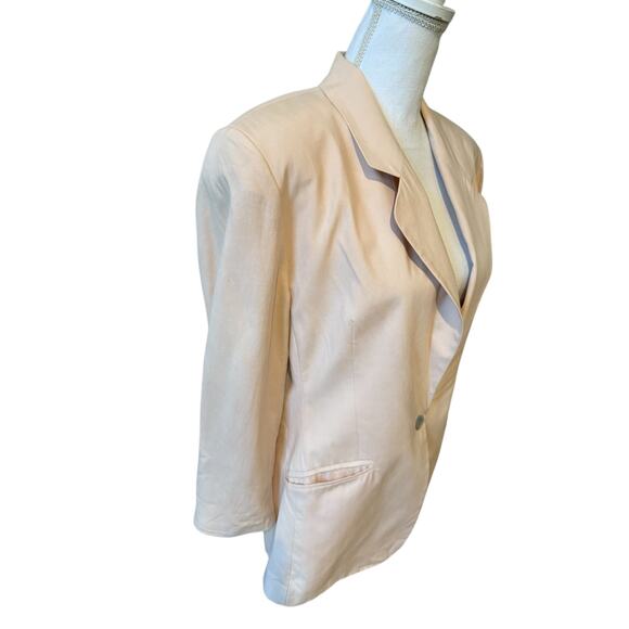 Vintage Express Oversized Silk Boyfriend Blazer Pale Pink S - Picture 3 of 7